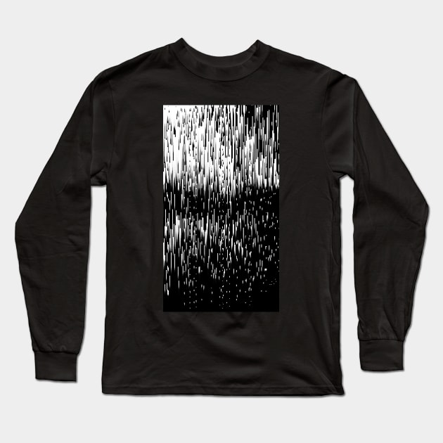 Night-Time Noir Glitch Contemporary Artwork Long Sleeve T-Shirt by DankFutura